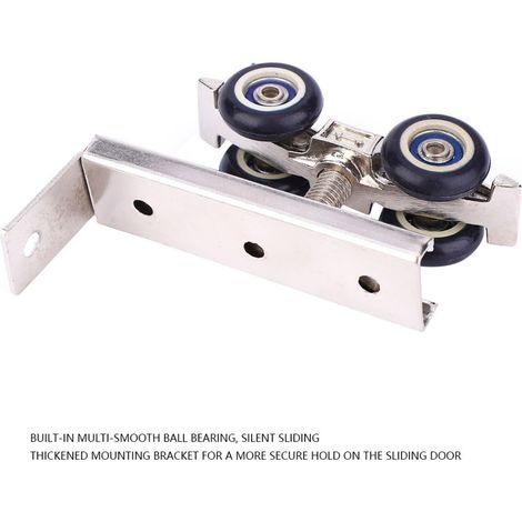 2 Pièces Galets Suspendus Silencieux Acier Inox Pour Porte Coulissante Bois Rouleau Quincaillerie Meuble (1/5)