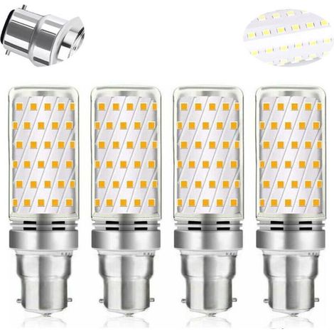 Ampoule LED Mais B22 16W Blanc Froid 6000K,Betterlife 1600LM, Équivalent Halogène B22 100W-120W, AC 230V, Ampoule B22 pour Garage/Studio, non-dimmable, lot de 4 [Classe énergétique A] zhuoxuan-DOU