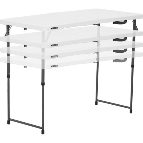 Lifetime 4-Foot Adjustable Fold-In-Half Table (Light Commercial)