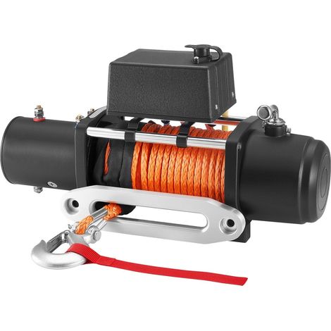 Treuil électrique 5400 kg 12V pour camions avec câble synthétique 9,1 mm x 23 m, télécommande étanche IP55, parfait pour remorquage SUV et bateaux. (1/5)