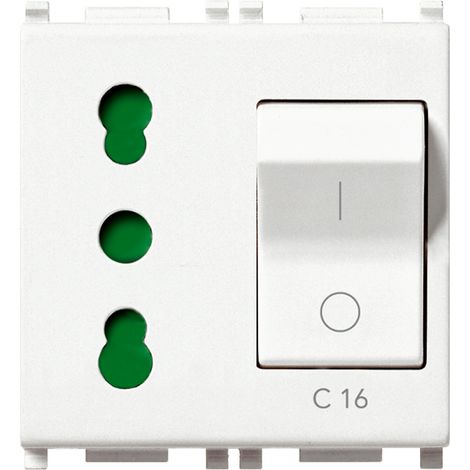 VIMAR - 14273 Presa 2P+T 16A P17/11 intb+MT C16 bianco