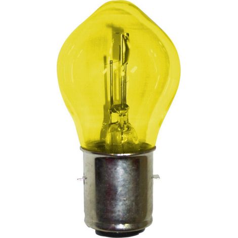 Ampoule 12V 45/40W BA20D jaune double filament – Éclairage moto et tracteur – Visibilité accrue sur route – Culot BA20D