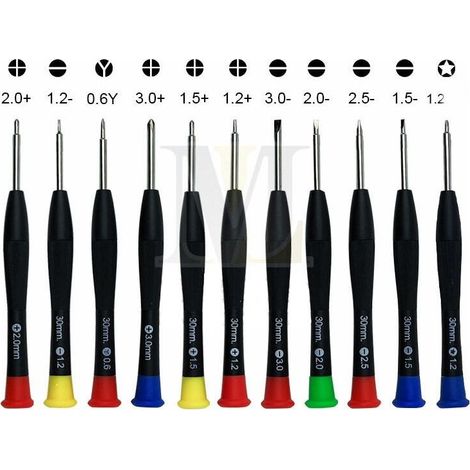 Lot de 11 mini tournevis cruciformes à fente magnétique pour montres, lunettes, bijoux, ordinateurs, ordinateurs portables, appareils électroniques de précision (1/5)