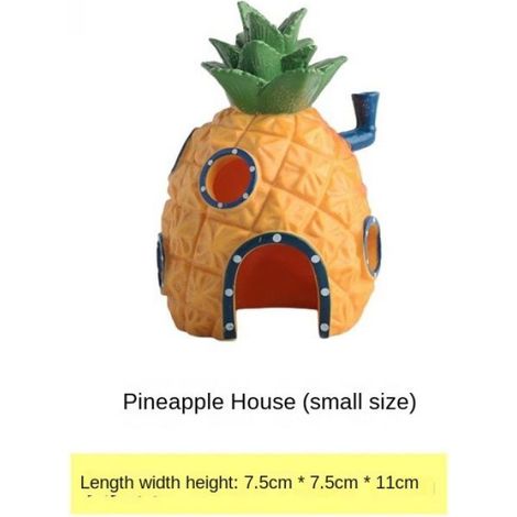 Accessoires de décoration d'aquarium,poissons précieux,personnages de dessins animés,ananas,maison,fournitures de bol à poisson-A