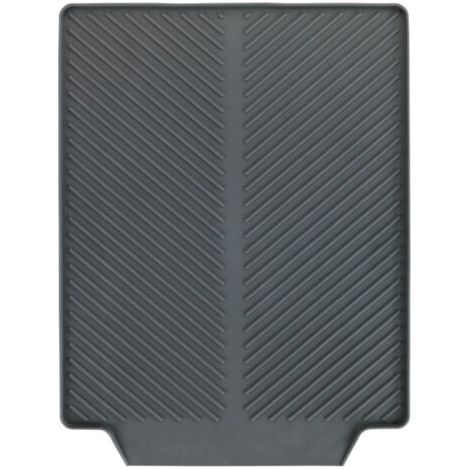 WENKO Tapis égouttoir Vaisselle Linea, tapis vaisselle à poser à côté de l'évier, séchage rapide et sans trace, avec rainure pour l'écoulement de l'eau, Plastique, 40x3x30 cm, gris (1/5)