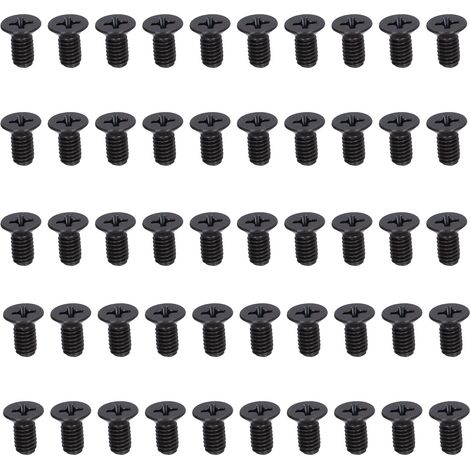 Vis de finition à tête fraisée M4 A2‑70 DIN 965 noir galvanisé - 50 pièces - Lot de visserie pour maintenance et réparations (1/5)