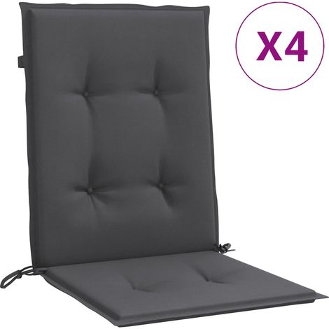 Coussins de chaise à dossier bas lot de 4 anthracite mélangé (1/5)