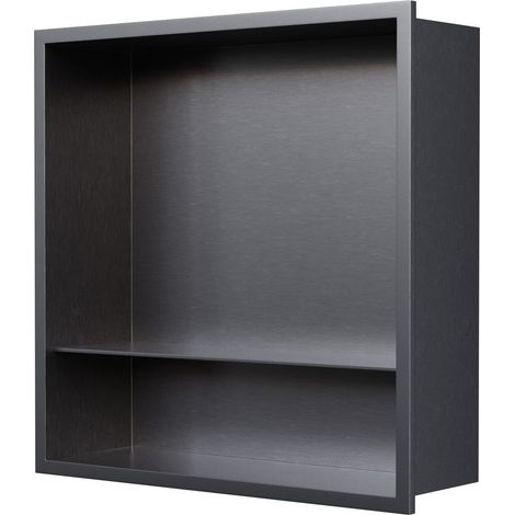 Wandnische Bernstein NT303010X Edelstahl 30x30x10cm mit Ablagefach Gunmetal (1/4)