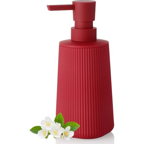 1 - Distributeur Savon - Distributeur Liquide - Pompe Manuelle Rechargeable Pour Cuisine Et Salle De Bain Rouge 17,5x6,9x6,9cm (1/5)