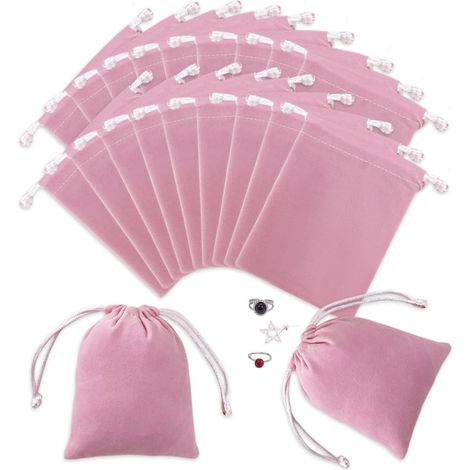 20 Pièces Pochette Bijoux Velour 7x9cm,Sachet Bijoux Cadeau,Sac Velours Cordon,Bourse Tissu Velour,Petit Sac Bijoux,Sac D’Emballage Velours,Sacs de Rangement pour Bijoux (1/5)