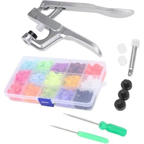 outil de bouton Kit de fixations à pression, Machine à poinçonner les boutons de couture, pinces à electromenager coudre (1/4)