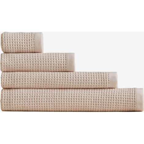 Lot de 4 serviettes en coton gaufré Fiorala SKLUM Rose pâle