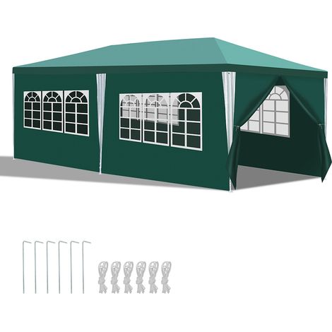 Swanew – Tente de réception 3x6m – Bâche PE hydrofuge et résistante aux UV – Tubes en fer robustes – Montage rapide sans outils (1/4)
