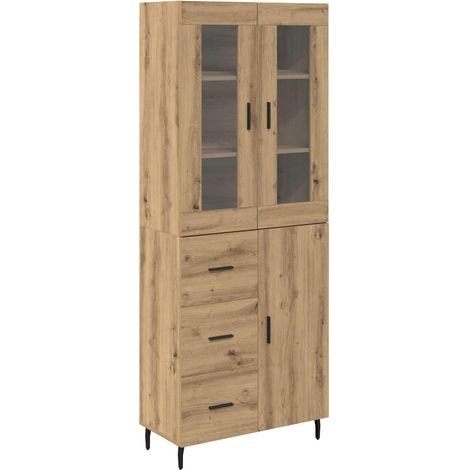 Haut Armoire 2 pcs Buffet Chêne artisanal Bois d'ingénierie (1/5)