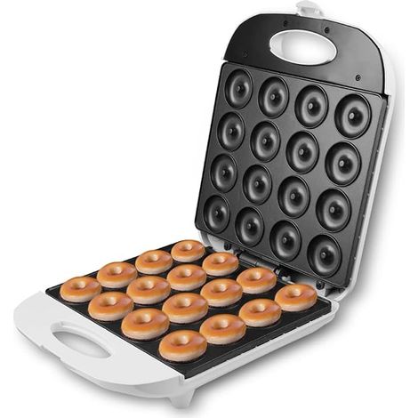 Machine à mini-donuts et mini-crêpes pour le petit-déjeuner, les en-cas, les desserts et plus encore, avec revêtement antiadhésif, fonction double face, permet de réaliser 16 beignets.