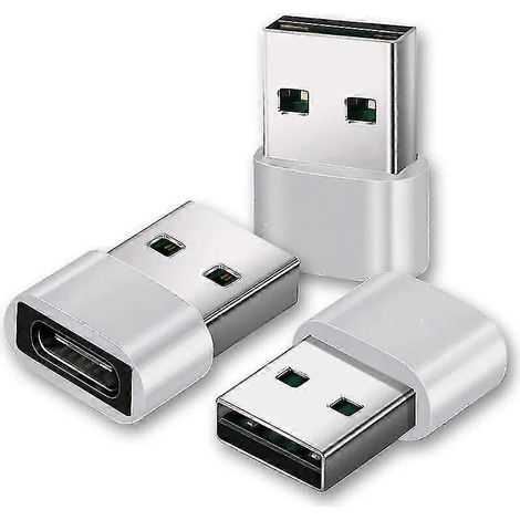 Adaptateur USB-C vers USB [Lot de 3, Argent], USB-A vers USB-C, Adaptateur USB-C, Prise USB-C, Adaptateur USB, USB-C vers USB, USB-C, Adaptateur USB-A (1/5)