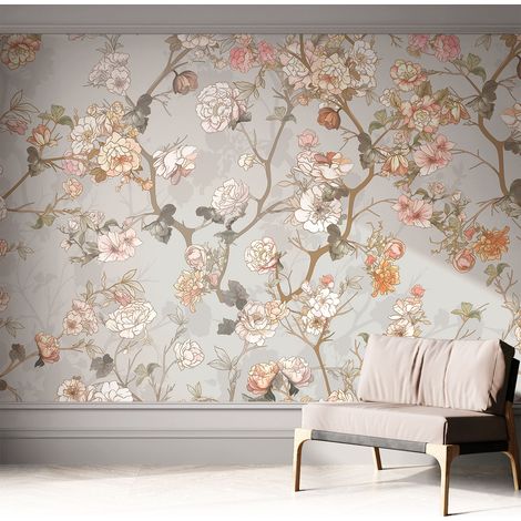 Papier peint adhésif avec colle pour décoration moderne de salon chambre à coucher cuisine et bureau Facile Motif romantique 312x219 cm (1/5)
