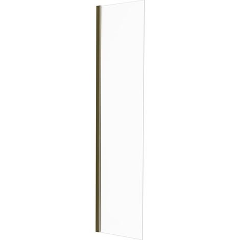KINEDO - Volet Pivotant pour Paroi Douche Solo Design - Verre de Sécurité 6 mm + Profilé Alu Finition Or Brossé - Traité Anti-Calcaire - Fabriqué en France - L.45 cm x H.200 cm - Transparent (1/4)