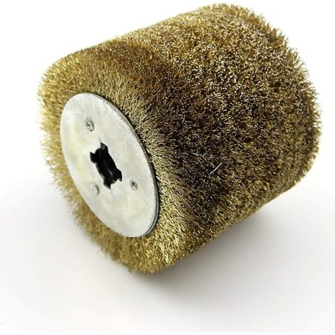 Nylon Round Brush, Nylon Abrasive Wire Brush, 1 Stainless Steel Wheel for Wood Lacquer Polishing and Grinding, 120120110mm (Grit: 0.3mm Coarse Wire) (1/5)