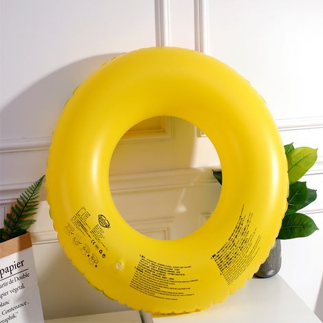 Anneau De Natation, Bouée De Piscine Ronde, Radeau Gonflable Pour Enfants Et Adultes Décoration De Jouet De Fête De Piscine, Diamètre 88cm - Jaune,1pc (1/4)