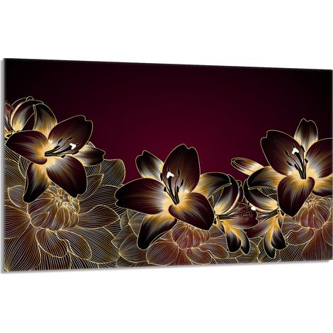 Glasschutzplatte für den Herd 80x52 Orchidea