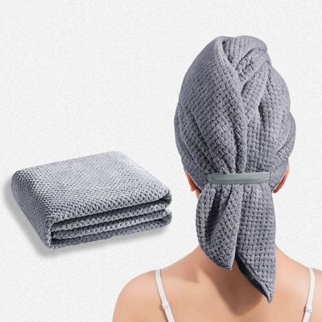 XEPHO Serviettes Microfibre pour Cheveux Longs,Cheveux Séchage Serviettes 100x 60 cm Turban Cheveux Séchage Rapide Super Absorbantes