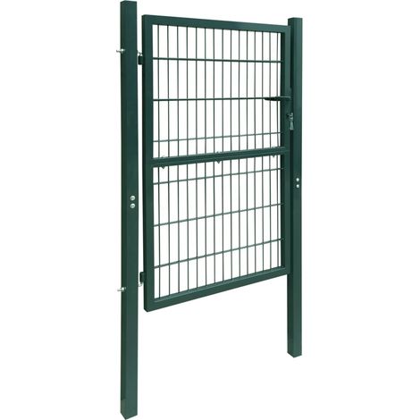 Porte de jardin，Portail de jardin，Portillon 2D (simple) Vert 106x230 cm CFW77713 (1/5)