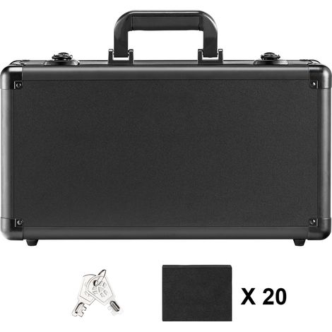 Mophorn-Aufbewahrungsbox für abgestufte Karten, 4 Fächer, Schaumstoffteiler mit Schlüsselschloss für PSA-, BGS- und SGC-Karten, für 96 PSA-Karten, 68 BGS, 76 SGC, 348 Top Loader oder 999+ lose Karten