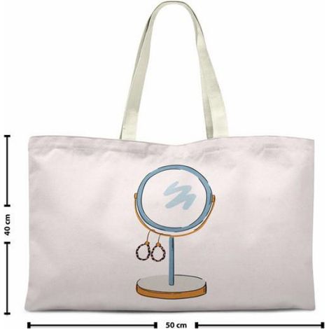Sac Shopping - Coton 300 g/m² - 70 x 50 x 1 cm - Pour Courses Et Usage Quotidien - 1 Pièce (1/2)