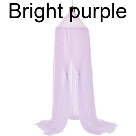 Moustiquaire dôme suspendue princesse, canopy circulaire décoratif anti-moustiques pour chambre, Composition : 60 × 240 cm, Couleur : violet (1/5)