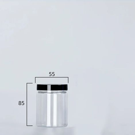 (noir - 155 ml) Boîte de conservation transparente avec couvercle, bouteille d'emballage vide en plastique, seau de rangement circulaire, boîte à biscuits, boîte de conservation alimentaire scellée, r (1/5)