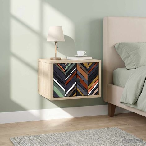 vidaXL Mesita de noche de pared OMMEN Roble Sonoma 36 x 33 x 25 cm (1/5)