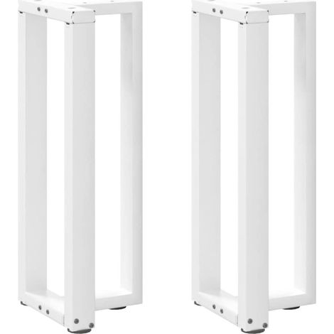 Konsolentischbeine T-Form 2 Stk. Weiß 38x25x(72-73) cm Stahl