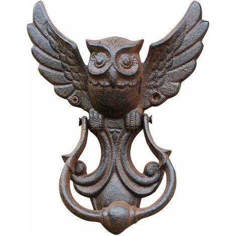 Heurtoir de porte en fonte - Style vintage - Chouette - Décoration pour votre jardin, maison en bois, maison de ferme (1/5)