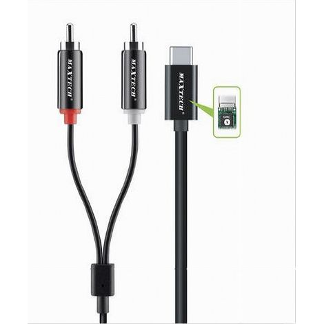 Trade Shop - 150CM TYP-C AUF 2XRCA KABEL STEREO Y SPLITTER 4D SOUND DAC CHIP RCA-TC01 -