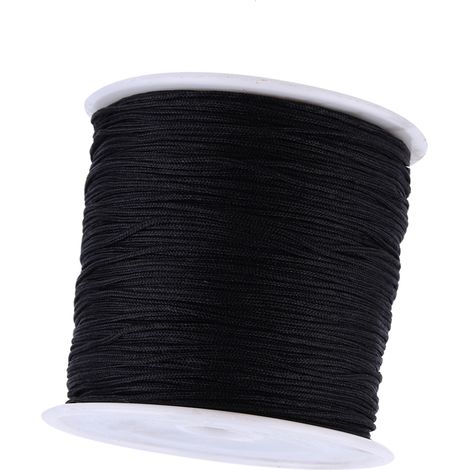 100 Meter schwarzes Nylon-Makramee-Garn für Shamballa-Armbänder und chinesische Knoten (1/5)