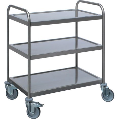 Chariot service - Inox - 3 niveaux - 630x400mm - 150kg - 700x475x970mm - SWK 3 - Saro