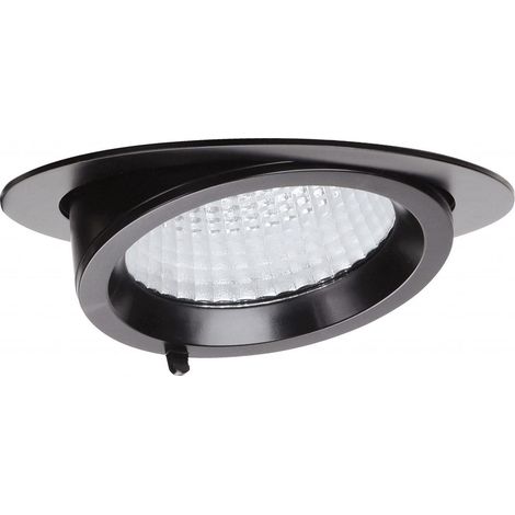RANDY 4 Downlight rond orientable noir 70° LED intég 41W 3000K 4000lm ARIC 51256