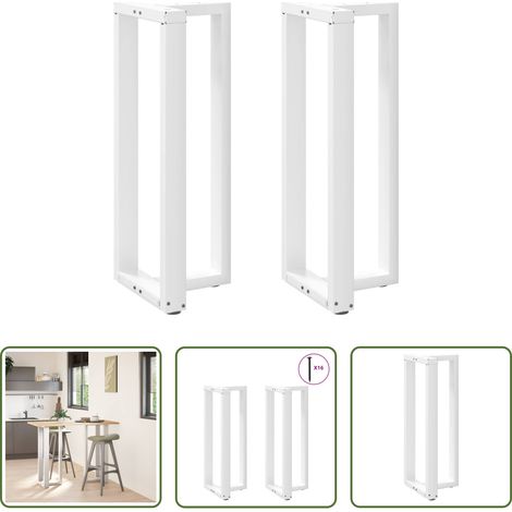 vidaXL Patas para mesa de bar en forma de T (2 unidades), color blanco, 50 x 35 x (100-101) cm, acero (1/5)