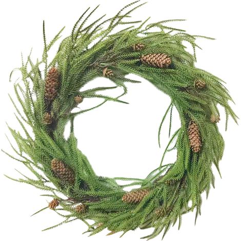 Guirlande De Noël En Branches De Cèdre Et Pommes De Pin - Non Éclairée - Pour Porte D Entrée Ou Cheminée - 52 Cm Ou 42 Cm (1/5)