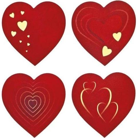 Adesivi di carta con nastro adesivo a forma di cuori, 500 pezzi
