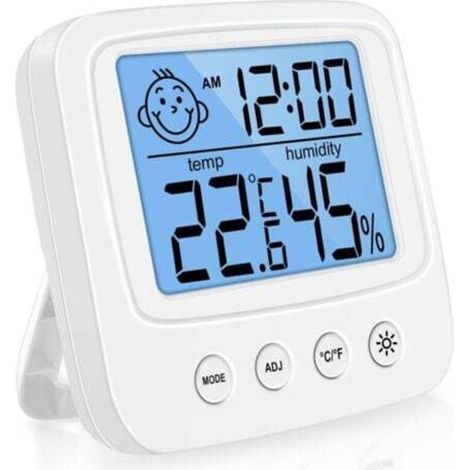 Termometro igrometro digitale ad alta precisione per interni, igrometro digitale da tavolo con monitoraggio di temperatura e umidità - retroilluminazione