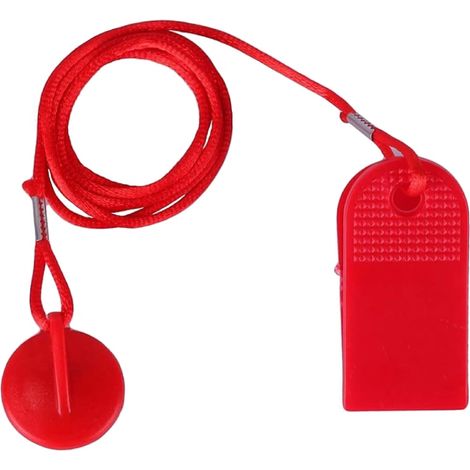 Clé de Sécurité pour Tapis de Course,Serrure de Sécurité Magnétique,Interrupteur de Sécurité Magnétique pour Tapis de Course,Commutateur de Tapis Roulant pour Plupart des Tapis Roulants,Rouge (1/5)