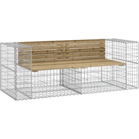Maison Exclusive - Gartenbank aus Gabionen 184x71x65,5 cm Kiefern (1/5)