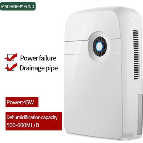 (Modèle de base) Déshumidificateur électrique 2,5 L, convient à une utilisation intérieure et en sous-sol, fonctionnement silencieux, minuterie télécommandée. (1/5)