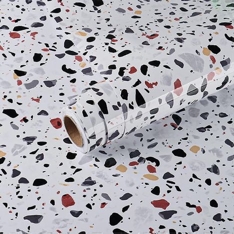 Papier peint adhésif effet pierre granit gris pour meubles et cuisine 60 cm x 300 cm 2024 Ping (1/4)