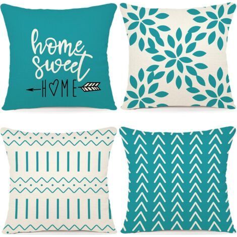 Set of 4 45x45CM Decorative Cushion Cover Sofa Pillowcase Decoration Sofa Outdoor Linen Cushion Covers Cushion Cover Decoration for Bedroom, Sofa, Chair, Bed, Garden (1/5)