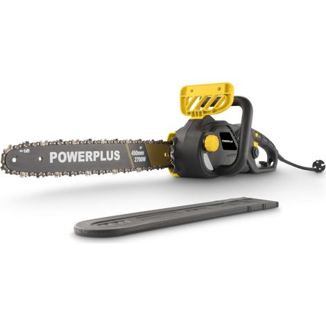 Powerplus Tronçonneuse Électrique POWXG10027 - Élagueuse Électrique de 2700 W - Guide 450 mm - Lubrification Automatique de Chaîne