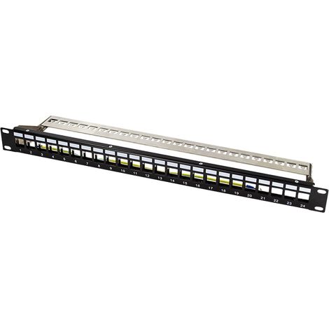Panneau de brassage LOGILINK NK4058, 19 pouces, 24 modules Keystone, noir (1/3)