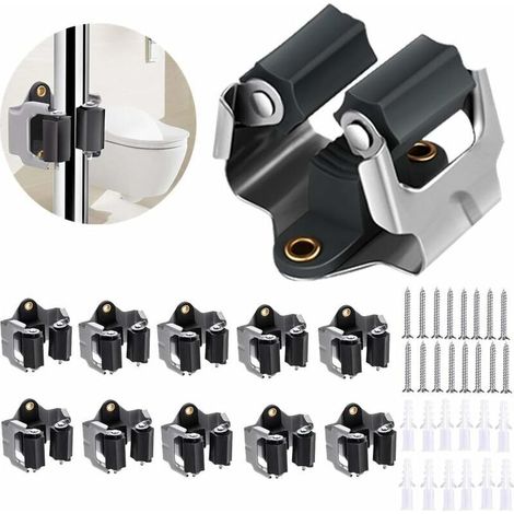 Wall-Mounted Broom Holder, Wall-Mounted Broom Rack, 10-Piece Wall-Mounted Broom Holder, 0.7 mm Thick (Not 0.4 mm), for Laundry Room, Garden, Garage Organization (1/5)